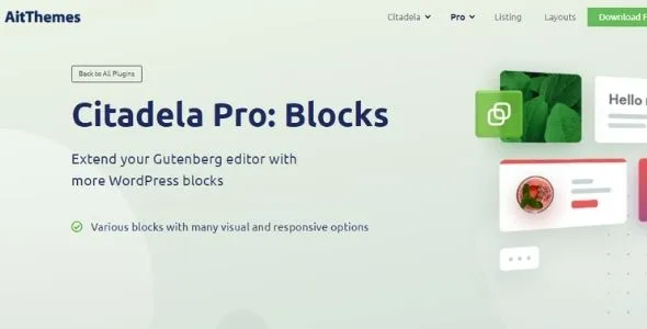 Citadela Blocks Pro GPL v2.5.12 – Block-based premium WordPress plugins for Gutenberg - GPL Ji