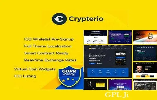 Crypterio Theme GPL v2.4.10 – ICO Landing Page and Cryptocurrency WordPress Website - GPL Ji