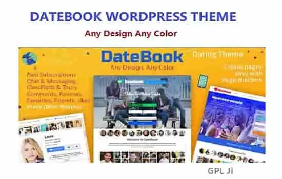 DateBook Theme GPL v4.6.7 – Dating WordPress Theme - GPL Ji