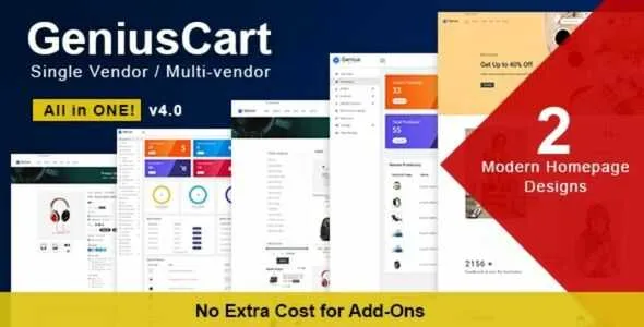 GeniusCart GPL – Single or Multi Vendor Ecommerce System with Physical and Digital Product Marketplace - GPL Ji