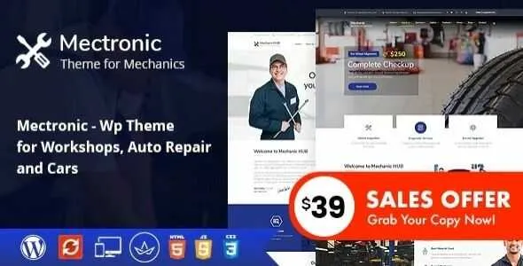 Mectronic Theme GPL – WordPress Theme for Car Repair Center - GPL Ji