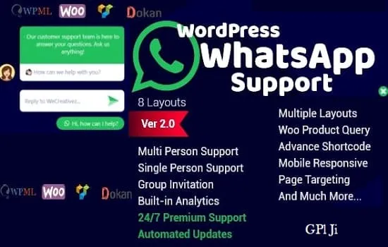 WordPress WhatsApp Support GPL v2.5.0 - GPL Ji