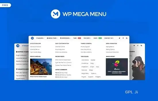 WP Mega Menu Pro GPL v2.1.7 – Responsive Mega Menu Plugin for WordPress - GPL Ji